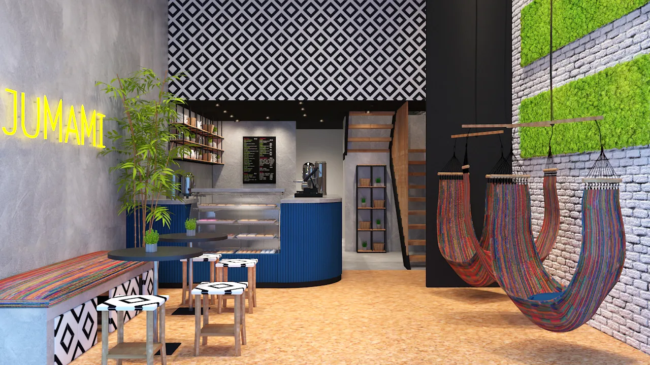 3D visual: Jumami Juice Bar, Zallaq