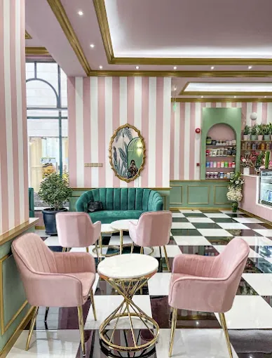 Fresh healthy cafe interior in Manama, Bahrain