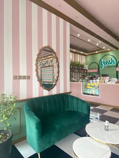 Fresh healthy cafe interior in Manama, Bahrain