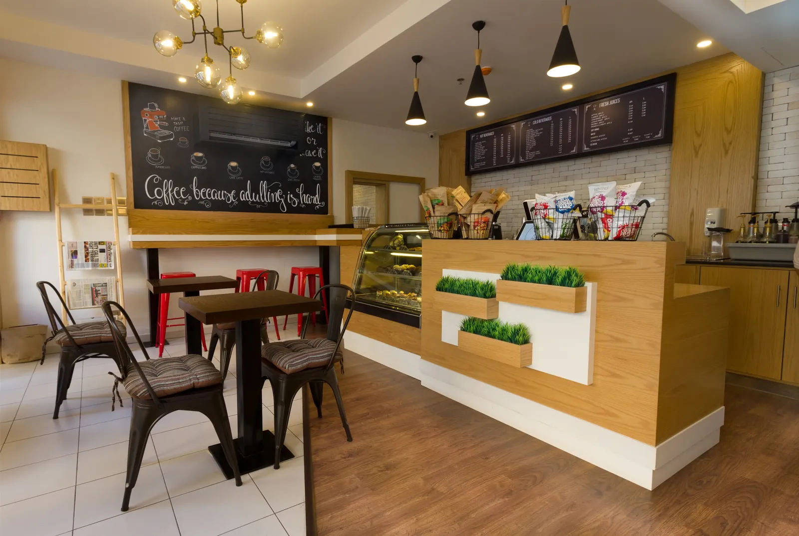 Koalagry Cafe interior and terrace in Bahrain
