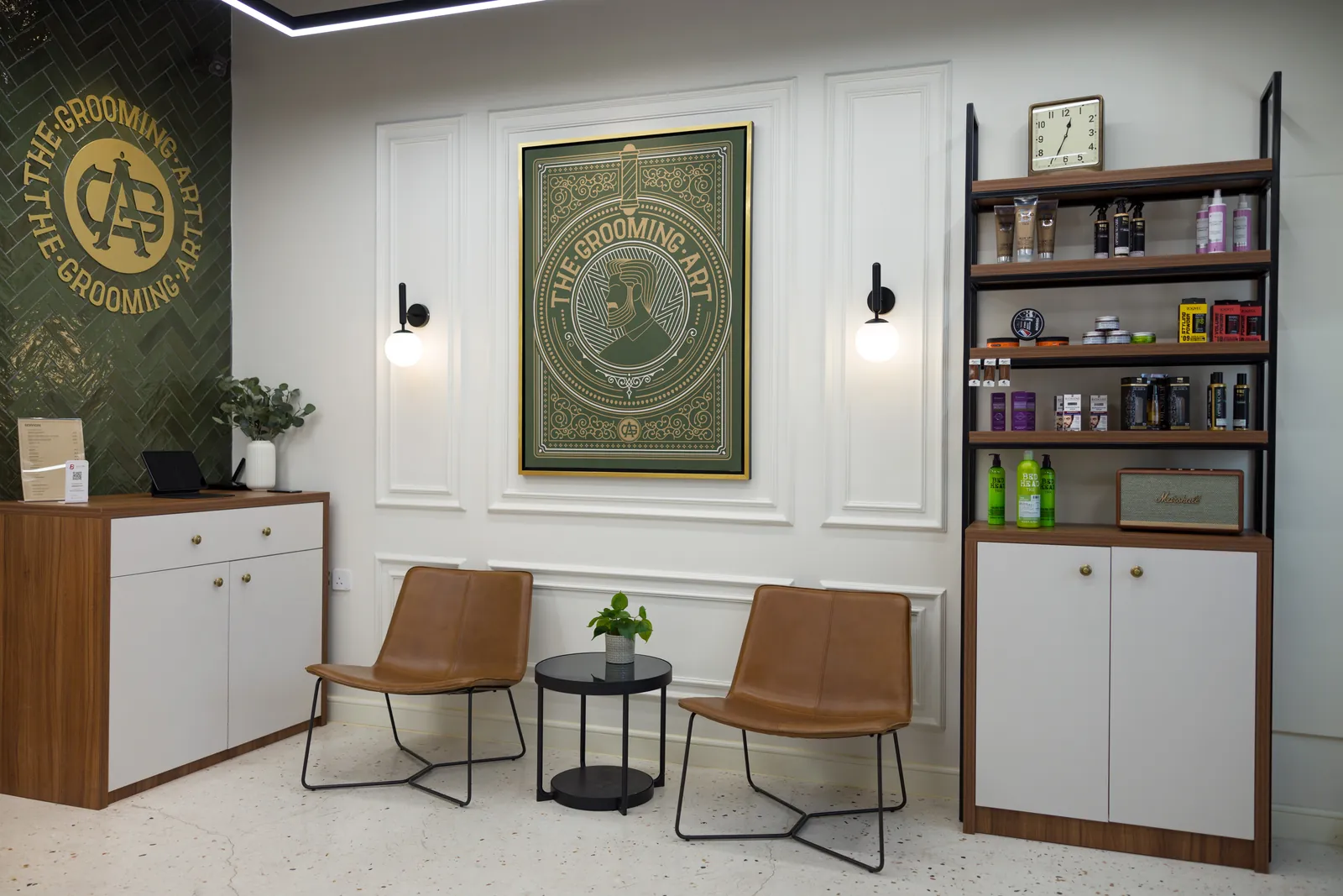 The Grooming Art barber shop interior in Manama, Bahrain