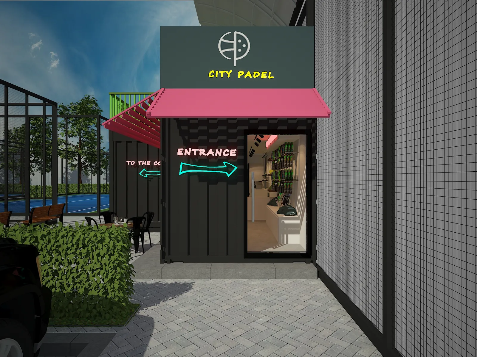 City Padel, Padel club: 3D design visual by Rectangles