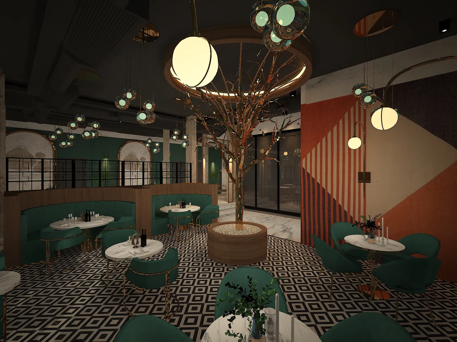 L'Ombre Café & Restaurant, Cafe and restaurant: 3D design visual by Rectangles