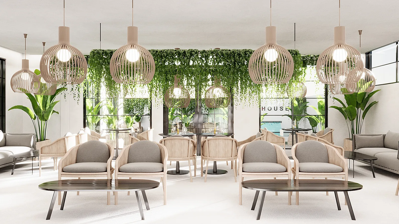 MN House, Restaurant and shisha cafe: 3D design visual by Rectangles